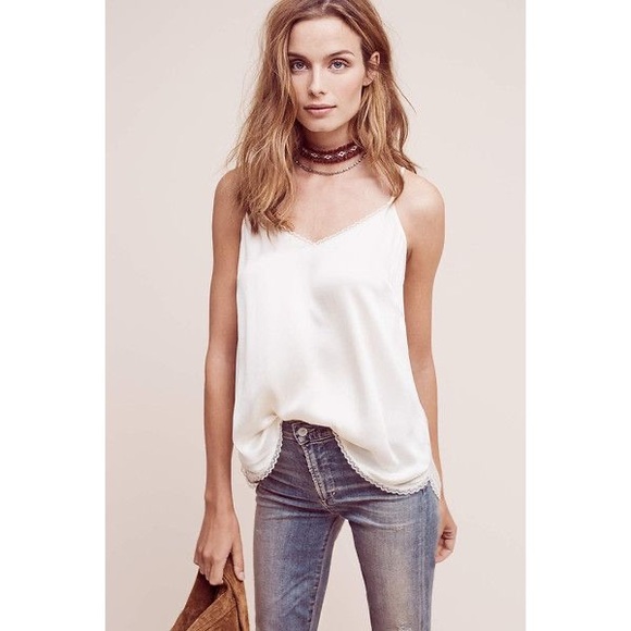 Anthropologie Tops - Silk Anthropologie Cream Cami